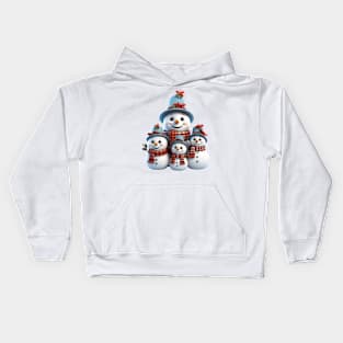 3D Snowmen #2 Kids Hoodie